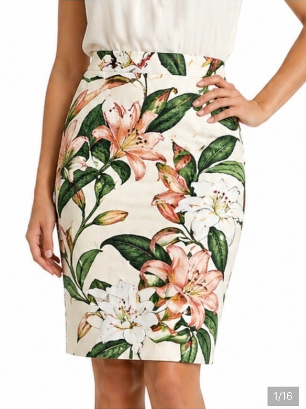 Ann Taylor Petite Floral Print Pencil Skirt